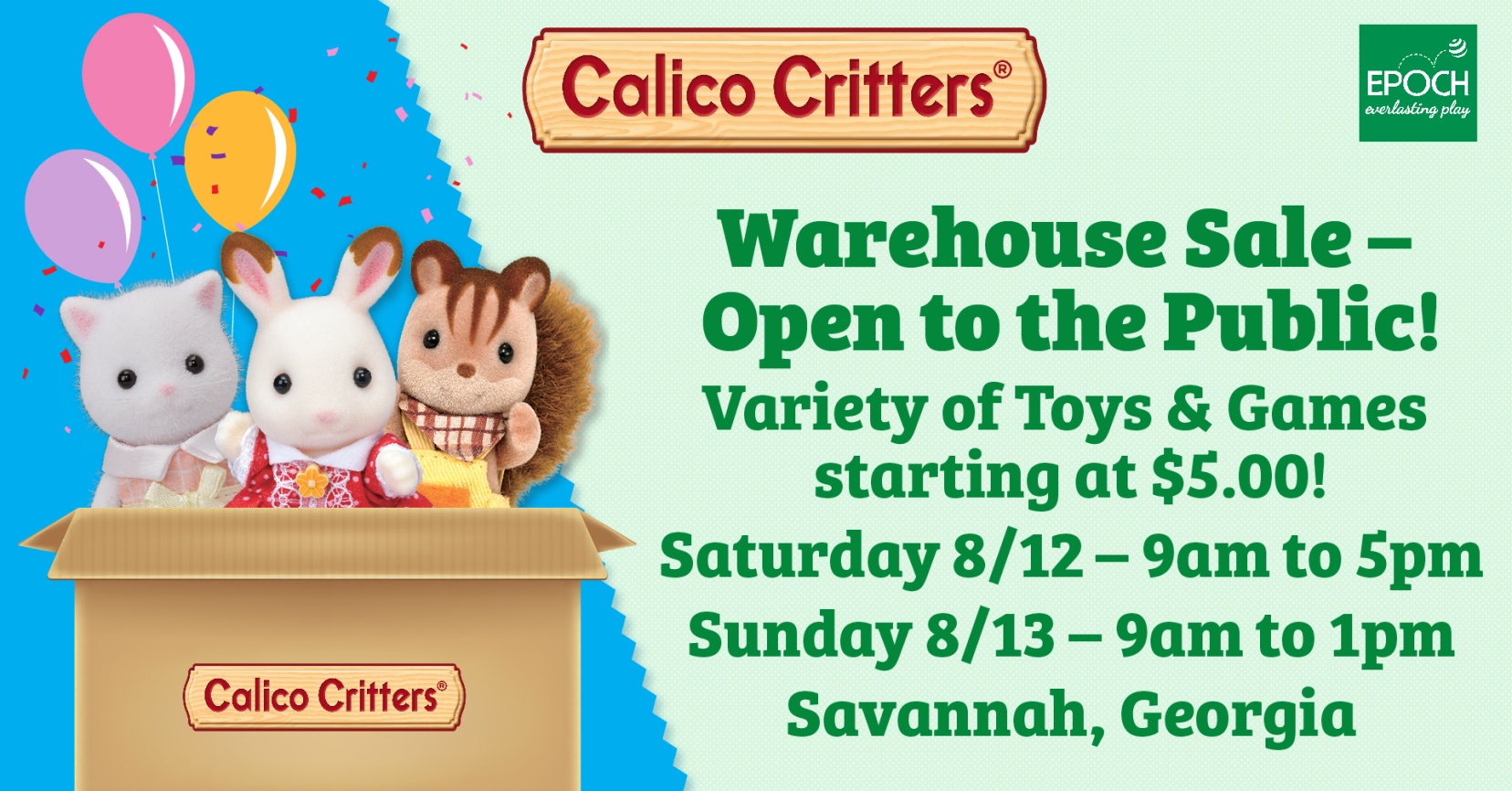Calico Critters Warehouse Sale