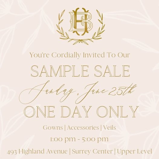 The House of the Bride Summer Sample Sale - 2